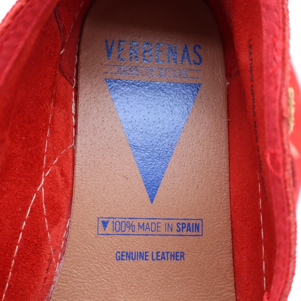 Verbenas Gaudi Red Suede Espadrille Slip On Sneaker Shoes Made in Spain Size 39